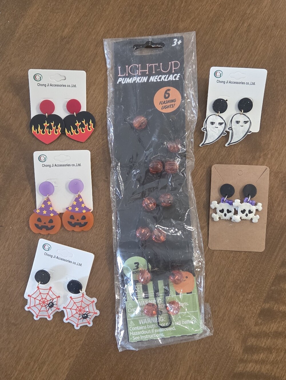 Halloween Earrings and Pumpkin Necklace NEW